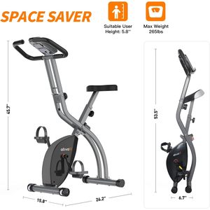 Premium portátil 3-en-1 bicicleta de ejercicio de Ciclismo de interior plegable Fitness magnético vertical reclinado con resistencia - Product Image 2