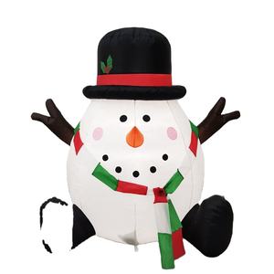 4FT Décorations Extérieures Mignon Bonhomme De Neige Assis Blow Up Noël Gonflables Bonhomme De Neige - Product Image 6