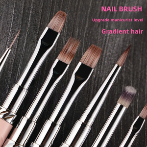 OEM ODM UV Gel Nail Brush Metal Handle Professional Nail Salon <b>Builder</b> Gel Painting Brush - Product Image 3