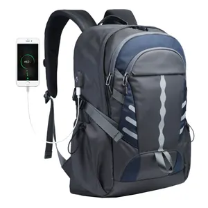 Großer Anti-Diebstahl-Universitäts rucksack College-Schult aschen Junge Herren reisen Laptop-Rucksack mit USB-Ladeans chluss