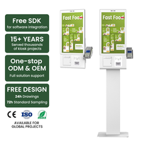 Kiosque en libre-service sur pied OEM avec imprimante 80 mm, scanner QR et caméra pour service rapide en restaurant