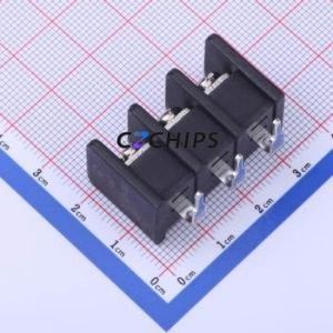 DBT30R-10.0-3P-BK-P Barrier Terminal Block Bent Lead Through Hole,P=10mm Connector Two Sides 10mm 1x3P Right Angle Pin - Product Image 1
