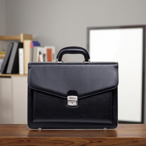Maletín de Cuero para Portátil, Estilo Italiano, Hecho a Mano en China, Color Marrón Elegante, para Hombre - Product Image 1