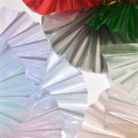 Papier d'emballage pour bouquet de fleurs, texture verre, imperméable, de qualité supérieure, nouvelle collection, couleurs variées, pour l'automne.