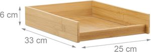Plateau à documents en bois, plateau à papier DIN A4, <span class=keywords><strong>bureau</strong></span>, plat, plateau à lettres, aspect bambou, 25 x 33 cm, naturel, lot de 1 - Product Image 4