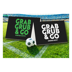 ป้ายโฆษณาคุณภาพสูงสำหรับภายนอกอาคาร รูปทรงสามเหลี่ยม พิมพ์บนแผ่นลูกฟูกคอร์ฟลูตหนา 5 มม. พร้อมโครงตั้งแบบ A-Frame - Product Image 4