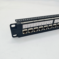 Panneau de brassage réseau blindé STP 24 ports CAT6 CAT6A CAT7 de haute qualité avec modules en alliage de zinc