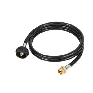 Tuyau adaptateur pour réservoir de propane, 6 pieds, 1 lb à 20 lb, pièce de rechange, tuyau en caoutchouc noir pour connexion au propane - Product Image 1