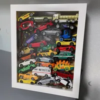 Marco de Fotos Negro para Almacenamiento de Autos de Juguete, Decoración para el Hogar, Caja de Exhibición para Autos