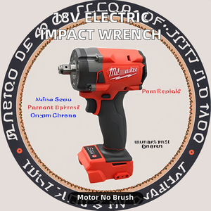 Llave de Impacto Eléctrica Inalámbrica Milwaukee de 18V con Batería, Atornillador y Taladro de Impacto Recargable para Reparación de Autos y Camiones - Product Image 3