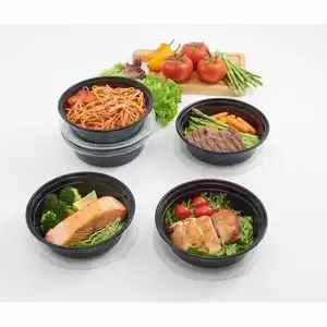 24Oz 32Oz Kín Vòng Dùng Một Lần Container Có Nắp Đậy Cho Thực Phẩm Nhựa Vòng Nhựa Dùng Một Lần Container Thực Phẩm Với Biểu Tượng Tùy Chỉnh