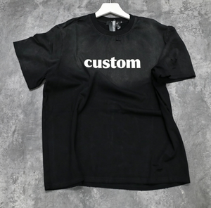 Camiseta de Manga Corta con Cuello Redondo Negra para Hombre con Estampado de Letras Personalizado, Estilo Informal, Ajuste Regular, Algodón Jersey - Product Image 3