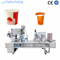 Mesin Pengisi dan Penyegel Gelas Plastik Stainless Steel Otomatis Industri dengan Akurasi Tinggi untuk Pengemasan Yogurt, Selai, Jus, dan Saus