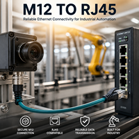 Câble Ethernet industriel M12 vers RJ45 blindé, résistant à la chaleur (40 à 85 degrés), gaine PUR résistante à l'huile pour armoire de machine