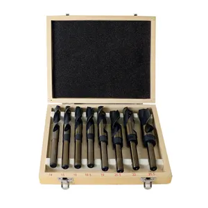 Premium 8 Pieces 135 Degrees Split Point 1/2 inch Roll Forged Reduced Shank Metric Large Drill Bit Set