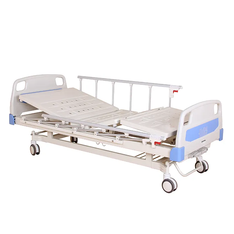 Goedkope Prijs Verstelbare Verpleegkundige Ziekenhuis Patiëntenbed 2 Crank Manuele Kliniek Bed Met Aluminium Zijrails