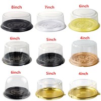 Boîtes à gâteaux jetables en plastique de 3, 4, 5 pouces avec couvercles en dôme, et boîtes de transport pour gâteaux de 6, 7, 8, 9, 10 pouces avec couvercle en dôme transparent
