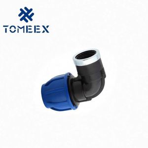 Màu xanh nữ khuỷu tay PP PE nén HDPE phụ kiện đường ống thủy lợi cho cấp nước PN <span class=keywords><strong>16</strong></span> - Product Image 1