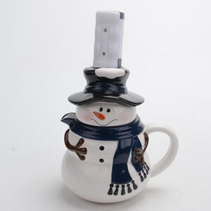 Olla para Chocolate Caliente de Dolomita con Mezclador, Muñeco de Nieve de Cerámica que Prepara Chocolate Caliente Tradicional, Máquina para Hacer Chocolate Caliente de Cerámica - Product Image 3