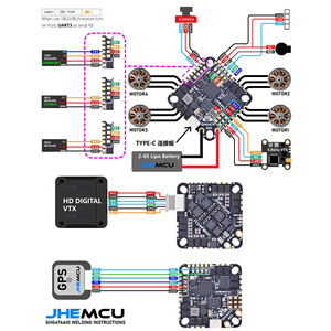 JHEMCU GHG474AIO F4 2-6S AIO ชุดควบคุมการบินแบบไร้แปรงถ่านสำหรับโดรนและรถแข่ง - Product Image 1