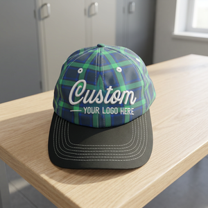 Gorras de Béisbol a Cuadros con Logotipo Personalizado, Gorras sin Estructura de 6 Paneles, Gorras con Impresión en Tela, Gorras Unisex de Alta Calidad - Product Image 1
