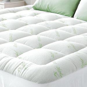 Bambu elyaf yatak Topper mikrofiber kumaş koruyucu yatak iç<span class=keywords><strong>in</strong></span> çift ve ikiz boyutları ev kullanımı yatak örtüsü - Product Image 1