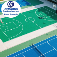 Peinture acrylique extérieure à base de silicone PU 3 mm pour revêtement de sol de terrain de basket-ball, de pickleball et de terrains sportifs
