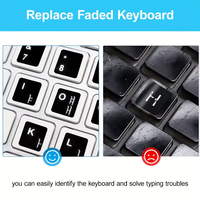 Autocollants de clavier français, autocollant de clavier en vinyle mat avec lettres blanches non transparentes pour PC ordinateur portable russe