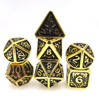 Dés de guerre de dragon avec style en métal échelle et peinture transparente - Libérez la fantaisie dans vos jeux de table
