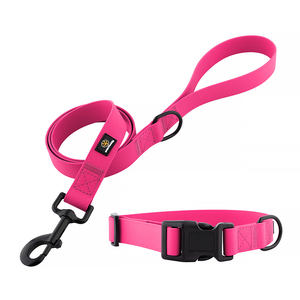 Conjunto de <span class=keywords><strong>Collar</strong></span> y correa para perro, impermeable, de <span class=keywords><strong>PVC</strong></span>, Correa con hebilla de liberación rápida y gancho de aleación de Zinc, OEM/ODM - Product Image 5