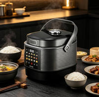 Cuisinière à riz électrique portable numérique 5L en alliage d'aluminium, multicuiseur intelligent et cuiseur vapeur avec tasse doseuse pour la maison et l'hôtel