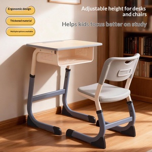 Table d'étude pour enfants, mobilier de classe pas cher, table d'étude, ensemble bureau et <span class=keywords><strong>chaise</strong></span> réglables pour lycéens, table pour enfants - Product Image 4