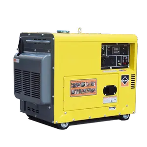 Air Cooled CE Generator Portabel ISO 6kw 7.5kva, Tiga Fase Tunggal 50Hz 3000Rpm 60Hz 3600Rpm untuk Penggunaan Rumah
