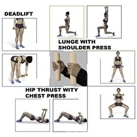 Barre d'haltères portable en fonte avec bordure en silicone pour la musculation