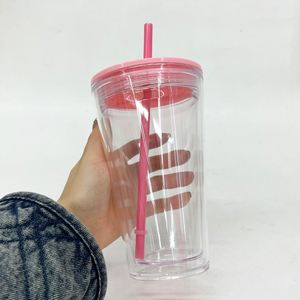 16oz 24oz Double Walled Colorful Plastic Tumbler 16 oz Pre Drilled Snow Globe Acrylic <b>Mug</b> Cup with Holes and Plugs - Product Image 3