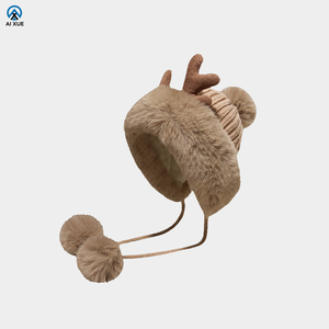 <span class=keywords><strong>Bonnet</strong></span> à oreillettes doublé polaire pour <span class=keywords><strong>femme</strong></span>-<span class=keywords><strong>Bonnet</strong></span> en tricot d'hiver chaud avec pompons, <span class=keywords><strong>bonnet</strong></span> de protection des oreilles doux pour les jours froids, mignon - Product Image 5