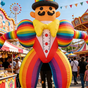 ของตกแต่งงานรื่นเริงแบบเป่าลม ตัวตลกเซอร์คัสพร้อมไฟ LED ในตัว สำหรับงานปาร์ตี้ธีมฮาโลวีนและงานรื่นเริง - Product Image 1