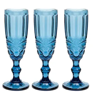 Long Stem Weingläser Champagner gläser 150ml Champagner flöten 5oz Vintage Blue Champagner glas