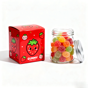 Caja de papel de caramelo de goma de vitamina C de gama alta ecológica biodegradable impresa logotipo personalizado diseño ranurado de esponja para aperitivos dulces - Product Image 3