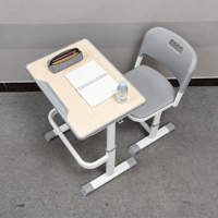 Bureaux et chaises scolaires modernes en bois pour une personne, avec cloisons et tiroirs, réglables en hauteur, durables, pour les salles de classe du collège et du lycée