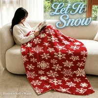 Tapisserie Flocon de Neige Blanc Hivernal, Motif Étoilé Effet Neige Croustillante, Couverture Douillette et Moelleuse pour Chambre et Salon, Accent Festif