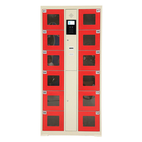 Casier de rangement en libre-service à code à barres électronique intelligent Salle de sport à mi-fonction et armoire en acier pour colis