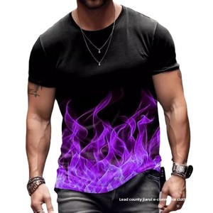 2026 New Cross-Border Hot-Selling Breathable Cotton Blend <strong>3D</strong> Digital <strong>T</strong>-<strong>Shirt</strong> Fashionable Loose Trendy Street Hip-Hop - Product Image 2