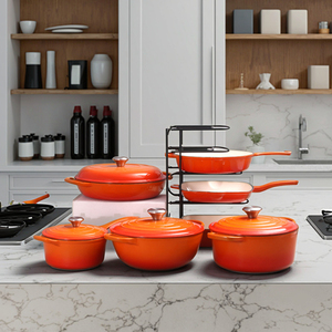 Bộ nồi chảo gang tráng men XR-New Arrival 7 món, an toàn với lò nướng/bếp, không độc hại, chất liệu kim loại, thích hợp cho nấu ăn tại nhà - Product Image 2