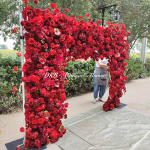 Dkb 2024 אדום אלגנטי רקע עיצוב חדש תמיכה מסגרת מגולגל את קשת פרח רקע קישוטי לחתונה - Product Image 3