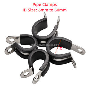 P R タイプ ステンレス鋼 ゴムライニング クロスパイプクランプ バンド ホースパイプ チューブクランプ 1/4インチ 5/16インチ <span class=keywords><strong>3</strong></span>/8インチ 1/2インチ 5/8インチ <span class=keywords><strong>3</strong></span>/4インチ 1インチ - Product Image 3