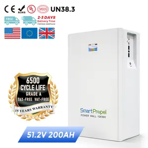 Rechargeable Lifepo4 Battery Pack Lifepo4 Power Wall Battery 48V 100Ah 200Ah 10kwh 5kwh Power Wall Battery