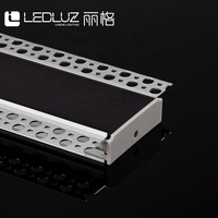 Diffuseur de lumière LED encastré avec bride pour éclairage linéaire commercial, profil en aluminium de 51.4mm de large pour bandes de LED COB/rigides