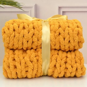 Offre Spéciale tricoté lesté fait à la main couverture Chunky Knit Flecce couverture pondérée jeter - Product Image 6