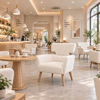 EziDone Minimalist Accent Armchair Natural Timber Legs Breathable Upholstery Fabric Eco-Friendly Durable Hotel Lounge Mall